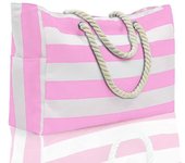 Beach Bags for Women Large Waterproof Tote Bag Zipper Beach Bags Sandproof Swim Pool Bag Large Tote Striped bag large capacity travel storage bag thick cotton portable shopping eco-friendly bag