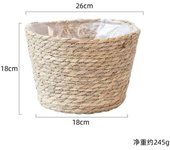 Straw flower pot hanging basket can be hung wall-mounted woven hanging pot flower device home decoration flower basket