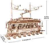 Robotime Rokr Classic City Tram Car Moveable Toys Building Block Sets 3D Wooden Puzzle for Adults Teen Xmas Gifts Present