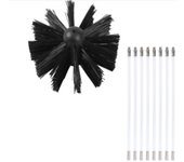 Cepillo giratorio para chimeneas, cepillo flexible de mango largo para chimeneas, herramienta de limpieza de chimeneas para paredes y techos interiores, 100 mm