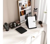 Espejo de maquillaje con luz LED, espejo de maquillaje, espejo de mesa giratorio, plegable y ajustable de 180°, adecuado para sala de estar, salón de belleza, SPA y hotel, espejo de maquillaje portátil