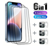 6in1 tempered glass protective film and iPhone Camera Lens Glass protective film for iPhone 15 Pro Max/14 15 Plus/14 Pro Max Screen Protector For iPhone 11/12/13 Pro Max