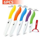 Ceramic Knife 3 4 5 6inch Chef Utility Slicer Serrated Bread Knife Paring Kitchen Ceramic Knives Set Zirconia Blade Cooking Tool