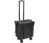 Rolling Makeup Case,Professional Rolling Makeup Train Case with Drawers,Cosmetic Trolley Makeup Storage Organizer, Black