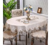 European ENCE tablecloth for living room, single coffee hotel, family round table, luxurious lightweight fabric