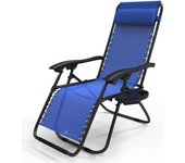 Plegable Multiposicione Jardín, Gravedad Cero Reclinable, con Soporte para Bebidas y Reposacabezas Axtraíble, Carga máxima 120kg, Negro