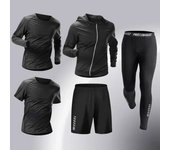 3-5 PCS Mens Running Sportswear Set Fitness Jogging Compression Tracksuit Suit Training Sports Clothes Dry Fit Leggings