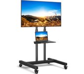 TV Pie Ruedas para Television de 32 43 50 55 65 75 80 Pulgadas - Tele Televisor Soportes Pie Inclinable - Soporte TV Suelo Altura Ajustable Movil | MAX Vesa 600x400mm 50 KG