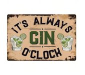 GIN Metal Vintage Tin Sign Retro Alcohol Plaque Wall Art Posters for Kitchen Bar Pub Man Cave Club Home Decor