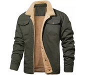 Chaqueta de hombre de otoño e invierno chaqueta informal de herramientas de algodón de terciopelo