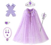 Summer Girl Princess Party Accessories Cloak Snow White Elsa Anna Costume Cape Rapunzel Aurora Sequins Tulle Halloween Mantle