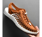 Senderismo al aire libre tejido a mano, zapatos casuales de playa para hombres y mujeres, sandalias