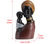 African Black Mother and Child Resin Statue Decoration Home Model Figure Sculpture Crafts Mother's Day Gift