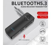 Transmisor y receptor de Audio con Bluetooth 5,3, 3,5mm, AUX, estéreo, 2 en 1, adaptador inalámbrico de música HIFI con micrófono para TV, PC, Kit de auriculares para coche
