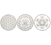 3Pcs/Set Sacred Geomtry Wall Art Set Wooden Wall Art, Sacred Geometry Art, Sculpture, Wall Decorations for Home Decor