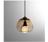 Modern Pendant Light Hanging Chandelier Globe Shape Smoky Gray Glass E27 LED Drop Light Fixture for Dining, Kitchen Island, Bar