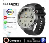 Sujeto A-Reloj intelente NFC 4 Pro para hombre, pulsera with Pantalla AMOLED HD, CARDIAC Rhythm Control, Llamadas por Bluetooth, Agua IP68 resistant to, novedad de 2024, seguimiento de movimiento GPS