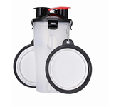 2 In 1 Pet Travel Water Bottle Foldable Dog feed Bowl Drink Cup Food Container Silicone Outdoor Portable Dog Cat Feeder