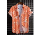 Camiseta de Verano de Playa Hawaiiana Estampado de Denim 3D para Hombres Manga Corta Transpirable