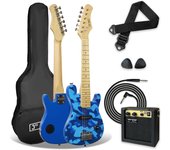 Pack de guitarra eléctrica de tamaño 1/4 para niños principiantes , amplificador portátil de 5 W, cable, funda de transporte, púas y correa
