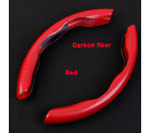 For Peugeot 207 3008 2008 508 307 206 308 407 607 807 301 406 Rcz 2 slices Carbon Fiber Silicone Car Steering Wheel Cover