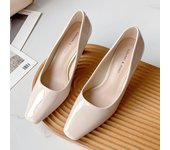 2024 new style women's shoes/sandals/high heels/stilettos/pointed toes/spring/summer/autumn/winter/banquet/wedding/work/leather/Beige