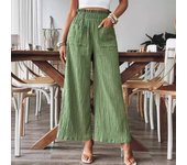 Women's solid color casual straight leg pants