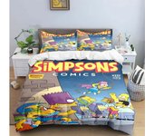 WooHoo Simpson Bedding Set,The Simpsons Duvet Cover,Anime Bart Simpsons Quilt Covers Bedroom for Children Gift