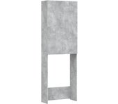 vidaXL Armario de Lavadora Cuarto de Baño Aseo Inodoro Secadora Estantería Estante Muebles Mobiliario Colada Almacenaje Gris Sonoma 64x25,5x190 cm