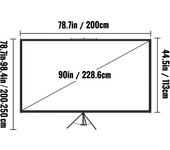 SucceBuy Tripod Projector Screen with Stand - 80 inch 16:9 4K HD. Wrinkle-Free, Height Adjustable. Portable for Indoor & Outdoor Use. Ideal for Movie, Home Cinema, Gaming, Office