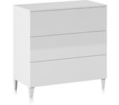 Habitdesign Mesita de Noche, Mesilla de Noche, Modelo Loft, Acabado Blanco Brillo, Medida 49 cm (Alto) x 50 cm (Ancho) x 34 cm (Fondo)