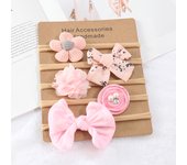 Conjunto de Diadema con lazo para bebé, 5 piezas, bandas elásticas de nailon para el pelo de flores, lazo Floral para recién nacido, accesorios para el cabello para niños