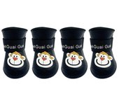 4Pcs Useful PVC Pets Rainshoe Cartoon Pattern Soft Puppy Rain Shoes Anti-Slip Candy Colors Dog Cat Rubber Boot for Outdoor