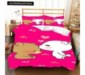 Kawaii Bubu and Dudu 3D Printing Anime Bedding Set Duvet Cover Comforter Bed Single Twin Full King Queen Size Bedding Set Kids