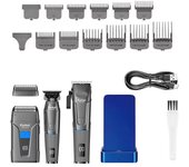 Kemei Professional Barber Hair Clippers Cordless Trimmer Sets Mens Foil Shaver Hair Cutting Machine Electric Razor Grooming Kit