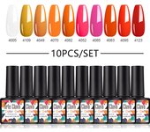 Arte Clavo gel pulido conjunto 10 piezas barniz de gel 8ml remojo semipermanente de uñas en la superficie mate LED ultravioleta