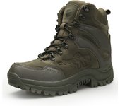 Botas de Combate de Alta Calidad Para Hombre  Zapatos de Trabajo de Cuero Genuino Adecuados Para Senderism Camping y Montañismo