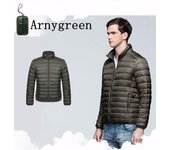 Chaqueta plumón ultraligera para hombre, cortavientos de plumas, abrigo ligero portátil y cálido