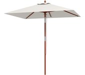 Sombrilla Terraza Exterior 200x150 cm Sombrilla de Jardín Rectangular con Ángulo Ajustable Mástil de Madera y Manivela Parasol para Patio Terraza