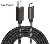 USB 2.0 Printer Cable Type C to USB B Printer Cable Braided Printer Scanner Cord for Epson HP Canon Brother MacBook Pro 1/2/3m