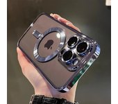 Funda de lujo magnética para iPhone 11 12 13 14 15 16 Pro Max A prueba de golpes, carga inalámbrica, silicona revestida