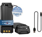 Baofeng UV-5R Walkie Talkie Battery with Type-c Original Enlarge 3800mah Li-ion Battery USB-C Cable BL-5 UV-5RA UV-5RE BF-F8HP