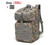 Mochila Deportiva Impermeable para Senderismo, Morral para Pesca, Caza, Acampada, Excursionismo, Bolsa Militar, Exteriores, Táctica, 50 L, Nailon de 1000D