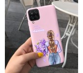 For Samsung Galaxy A12 Back Case Sunflower Daisy Lovely Bear Pretty Girl Painting Fundas For Samsung A12 A125F Soft Sikilly Capa