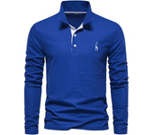 polos hombre manga larga ropa hombre día del padre 2025 New Men's Deer Embroidery Polo Shirts Solid Color Long Sleeve Social Business Male