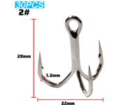 Treble Hooks 2#-12# Fishhooks Sharp Angle Barbed High Strength Nickel Antirust Saltwater Pesca Lure Fishing Tackle Fish Hook