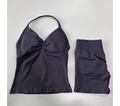 Women's Impact Gym Set, baless sleeveless T-shirt, high waisted seamless shorts, gym  sportswear, training set, 2 pieces.