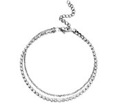 Stainless Steel Rhinestone Crystal Foot Chain Tennis Anklet For Women Summer Yoga Leg Chain Anklets Beach Foot Jewelry