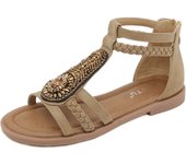New 2024 summer platform women's pearl sandals flip-flops roman stretch beach shoes