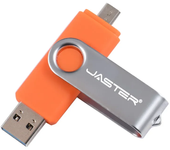 JASTER Free Custom Logo OTG Pen Drive 128GB Silver Clip Plastic USB Flash Drive 64GB Creative Business Gift Memory Stick 32GB